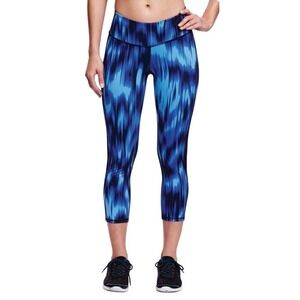 Old Navy‎ Active Leggings Blue Print Athletic Capri Yoga Pants  Women's Large